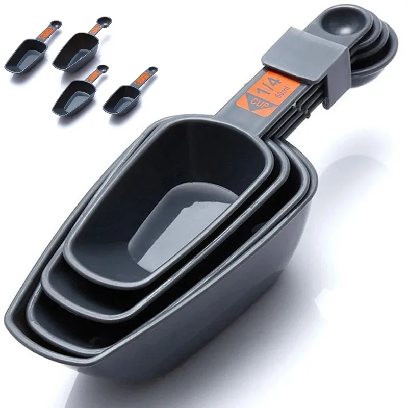 Home Cooking Cookbook - Conjunto de 4 colheres medidoras para